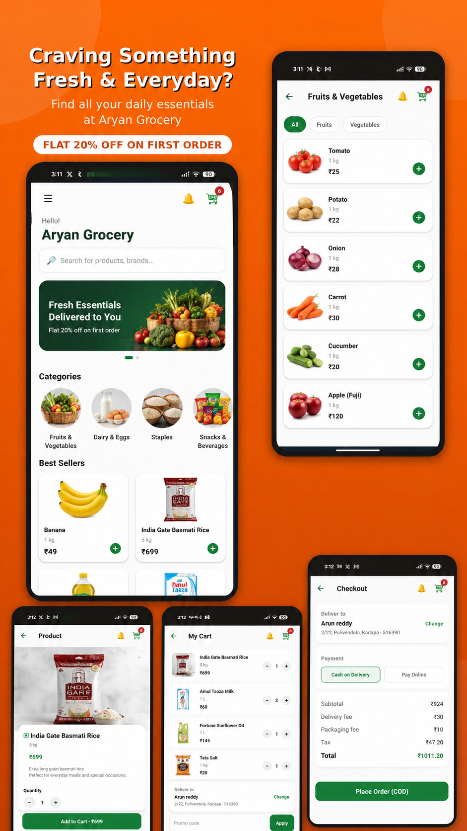Grocery app preview
